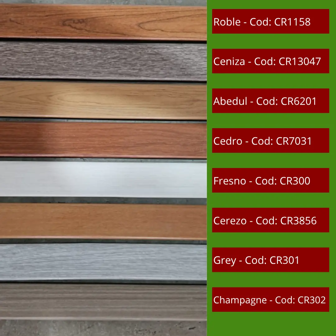 Colores de Cubrejuntas desnivel