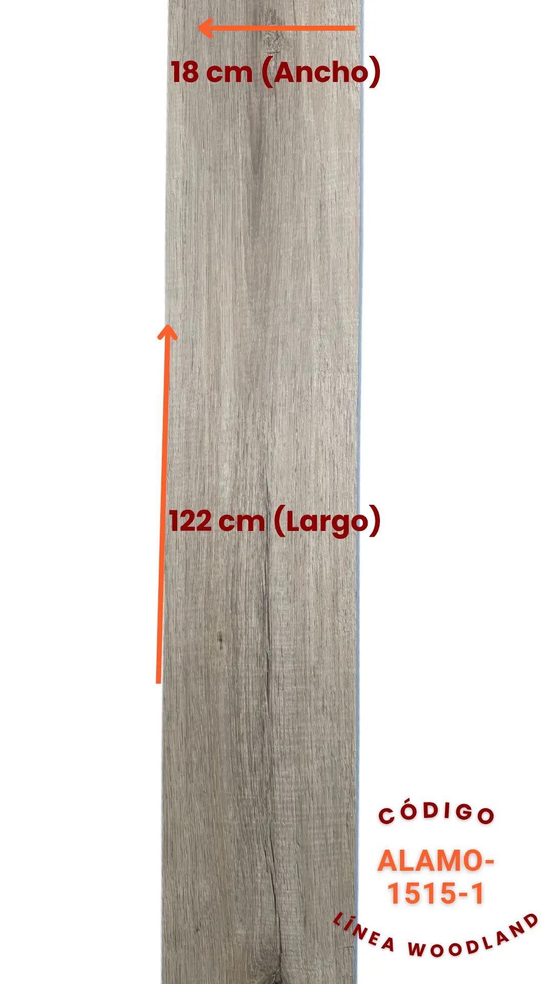 Pisos SPC Vinílico - WoodLand - 5,8mm - Alamo - Formato de tabla