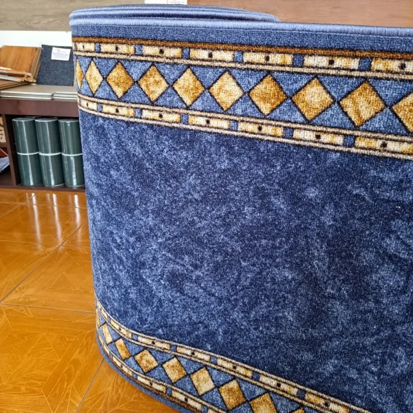 Alfombra Pasillo Madras Azul - En Rollo