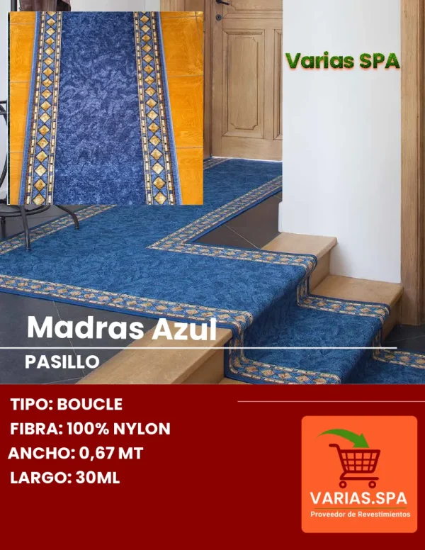 Pasillo Madras Azul